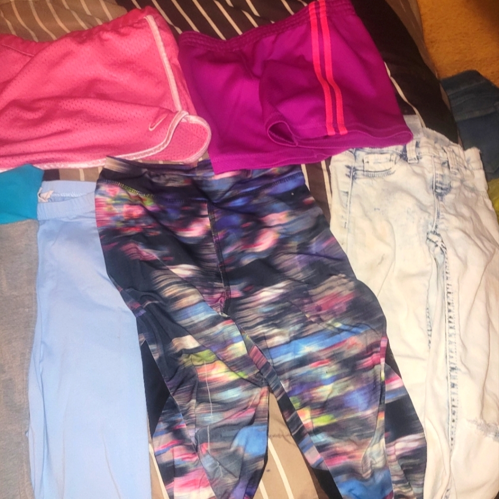 Girl's 5-6x, 6 piece pants, shorts, & skirt bundle